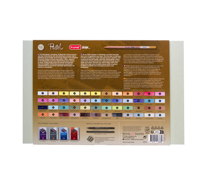 Pastelpotlood Bruynzeel Design met luxe bewaardoos assorti 48 stuks