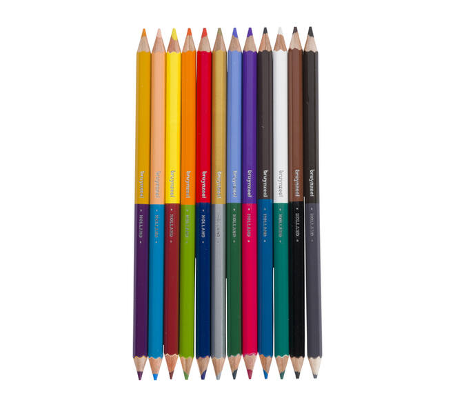 Kleurpotloden Bruynzeel Kids Twin Point assorti 12 stuks