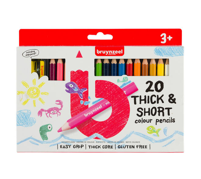 Kleurpotloden Bruynzeel Kids Thick & Short assorti 20 stuks