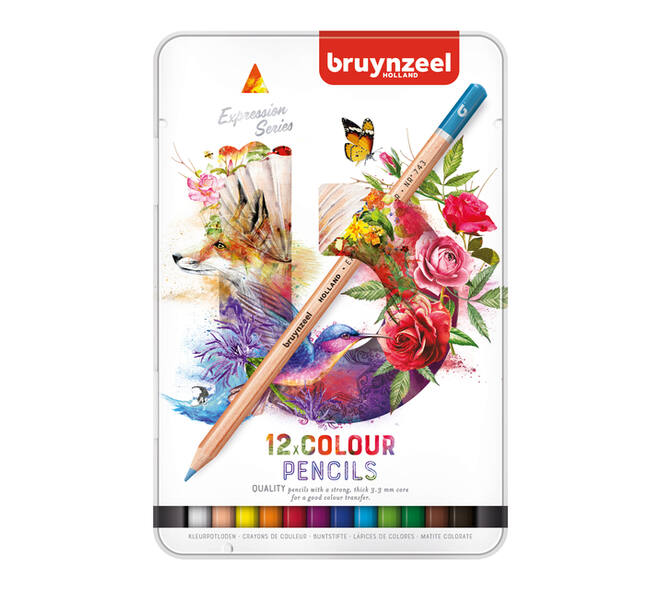 Kleurpotloden Bruynzeel Expression assorti blik à 12 stuks