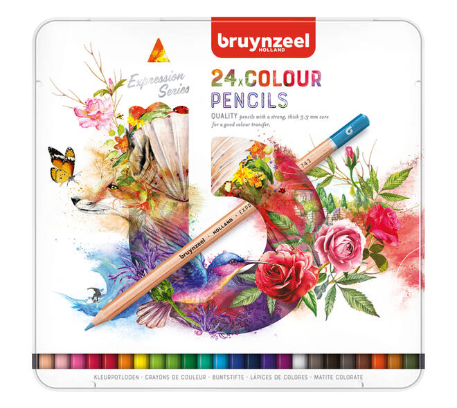 Kleurpotloden Bruynzeel Expression assorti blik à 24 stuks