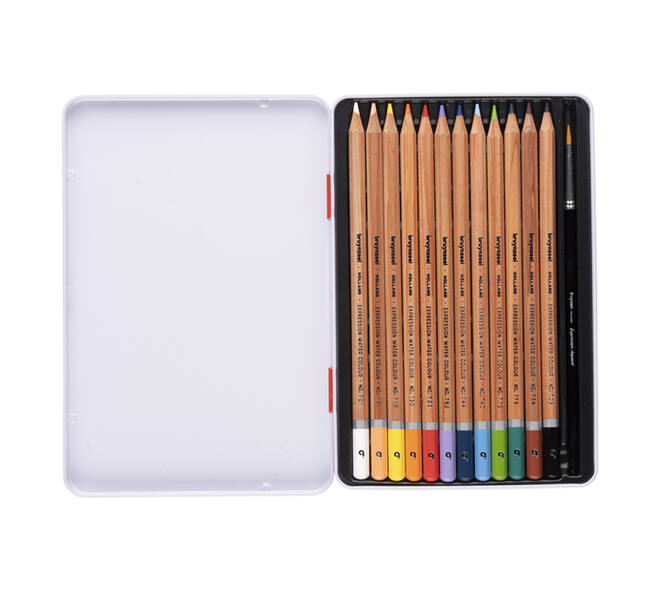 Kleurpotloden Bruynzeel Expression aquarel assorti blik à 12 stuks