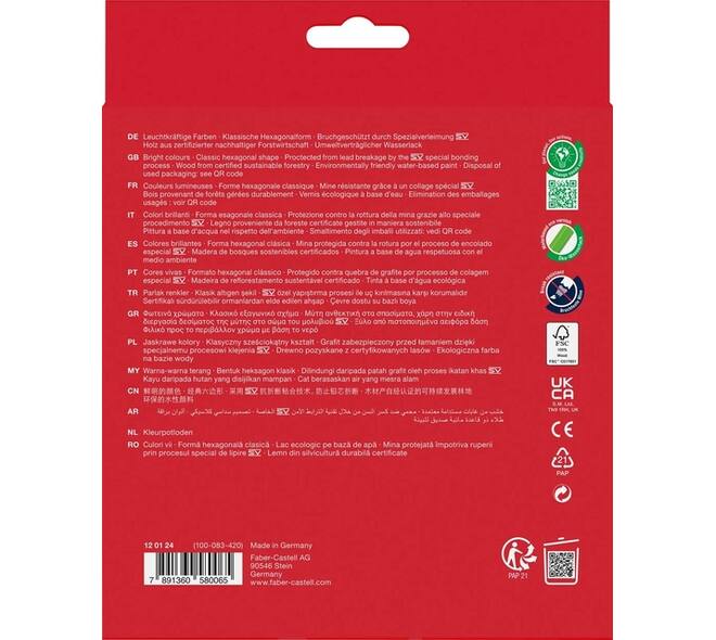 Kleurpotloden Faber-Castell assorti set à 24 stuks