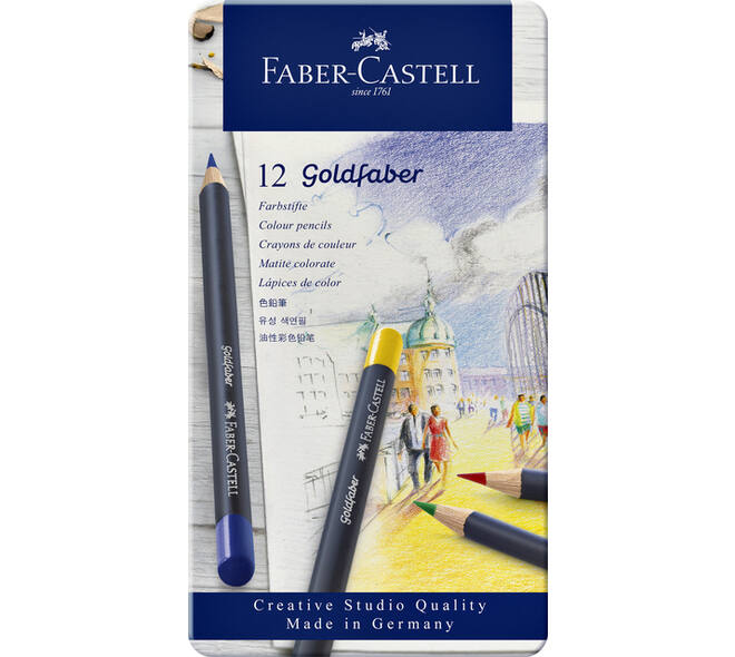 Kleurpotloden Faber-Castell Goldfaber assorti blik à 12 stuks