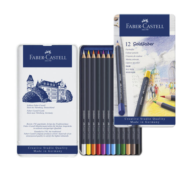 Kleurpotloden Faber-Castell Goldfaber assorti blik à 12 stuks