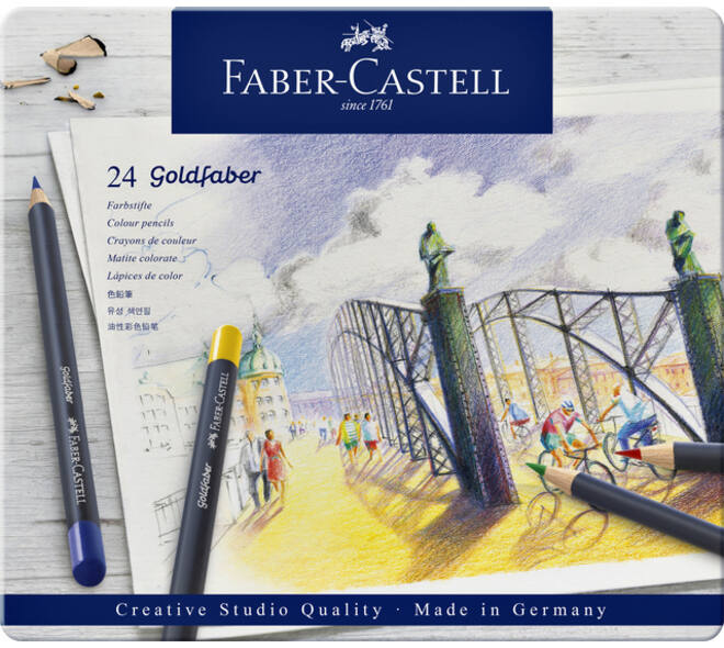 Kleurpotloden Faber-Castell Goldfaber assorti blik à 24 stuks