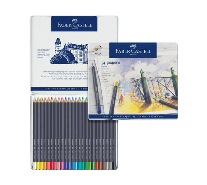 Kleurpotloden Faber-Castell Goldfaber assorti blik à 24 stuks
