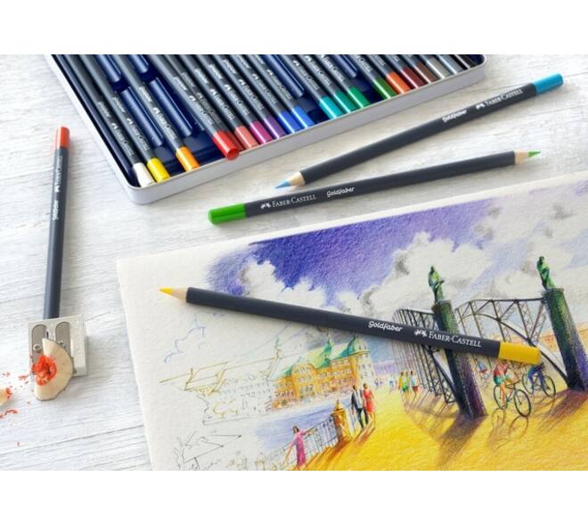 Kleurpotloden Faber-Castell Goldfaber assorti blik à 24 stuks