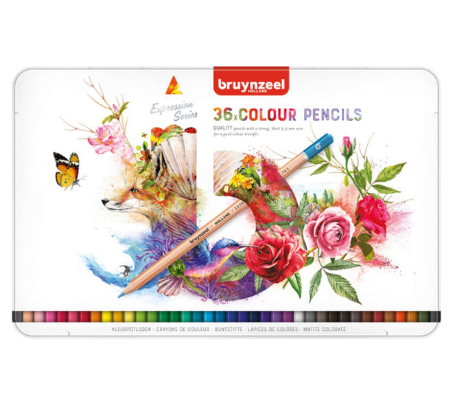 Kleurpotloden Bruynzeel Expression assorti blik à 36 stuks