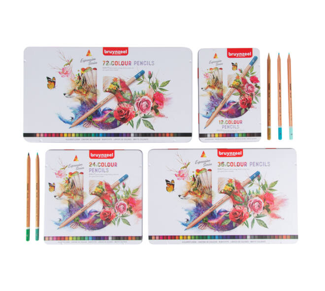 Kleurpotloden Bruynzeel Expression assorti blik à 24 stuks