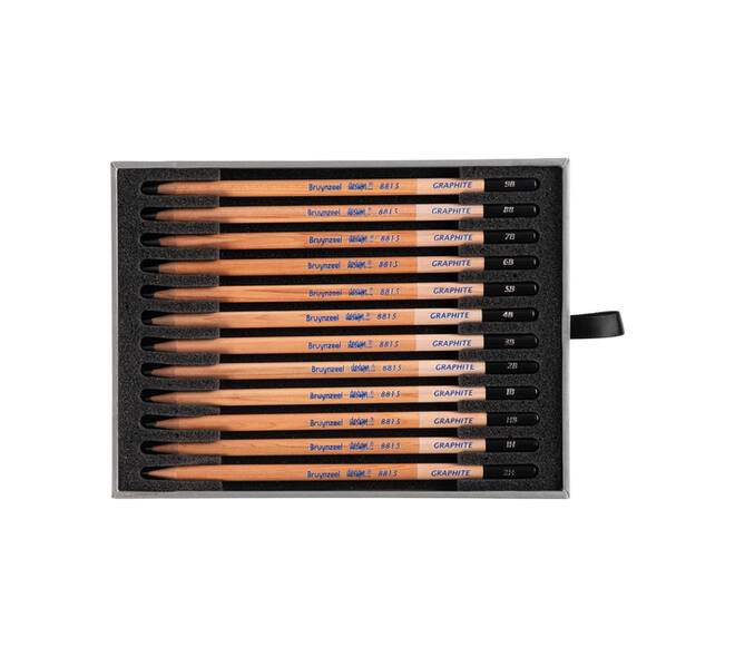 Potlood Bruynzeel Design met luxe bewaardoos 12 hardheden