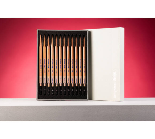 Potlood Bruynzeel Design met luxe bewaardoos 12 hardheden