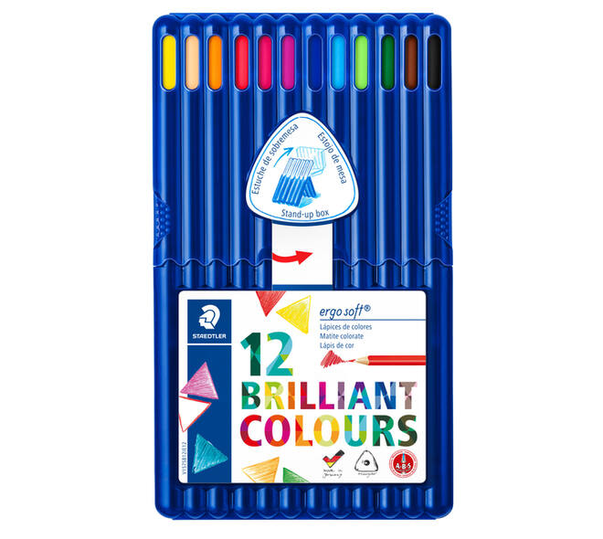Kleurpotloden Staedtler Ergosoft driekantig 12stuks assorti