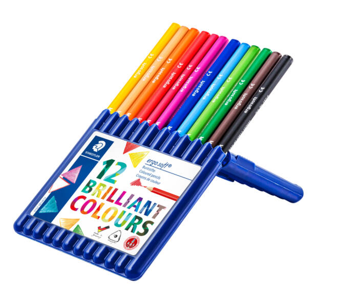 Kleurpotloden Staedtler Ergosoft driekantig 12stuks assorti