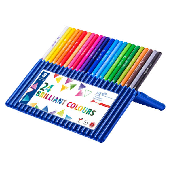 Kleurpotloden Staedtler Ergosoft driekantig 24stuks assorti