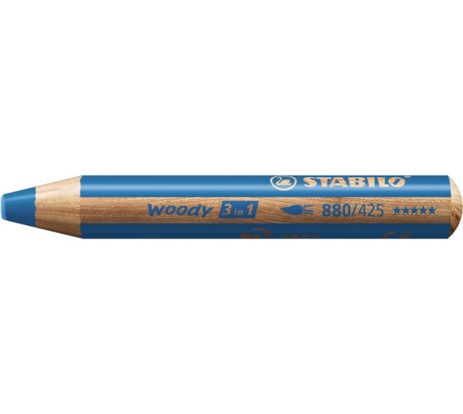 Kleurpotloden STABILO 880 woody 3 in 1 assorti etui à 10 stuks