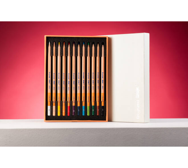 Kleurpotloden Bruynzeel Design met luxe bewaardoos assorti 12 stuks
