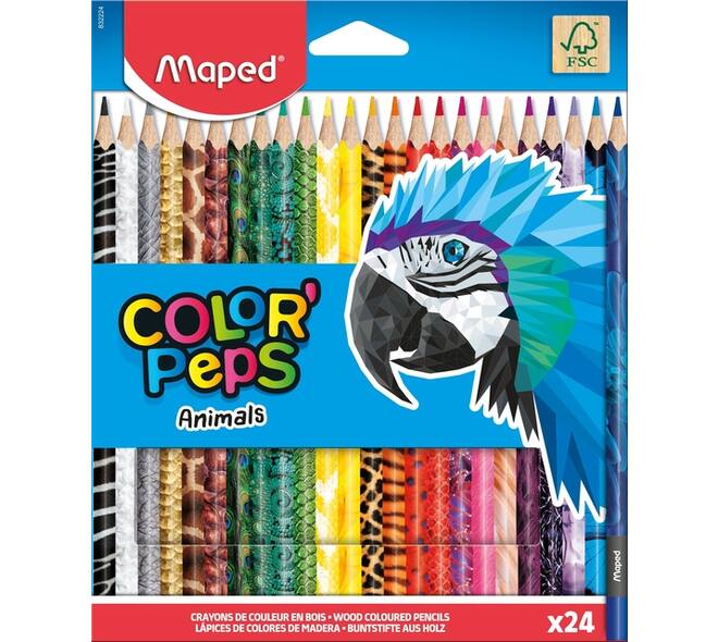 Kleurpotlood Maped Color'Peps Animals set à 24 kleuren