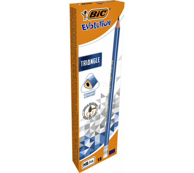 Potlood Bic Evolution driehoekig HB met gumtop