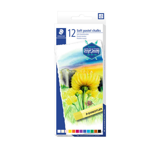 Pastelkrijt Staedtler karat zacht assorti set à 12 stuks