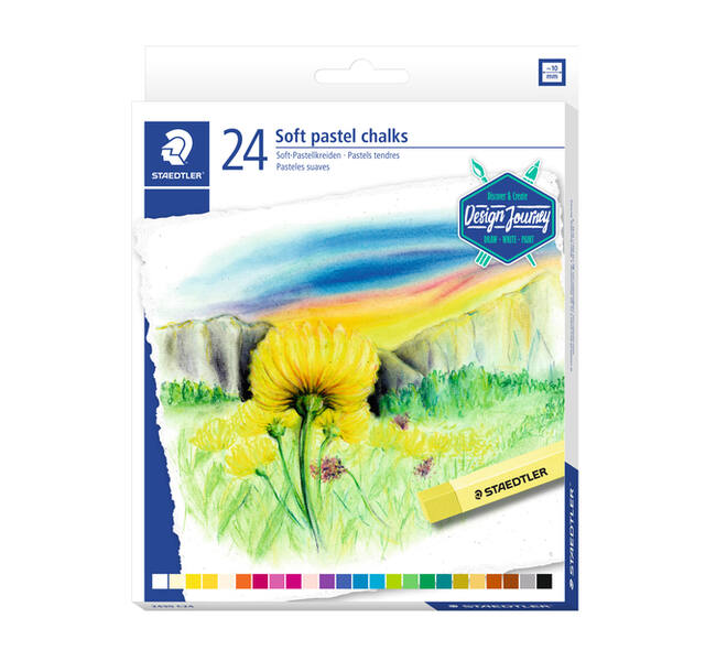 Pastelkrijt Staedtler karat zacht assorti set à 24 stuks