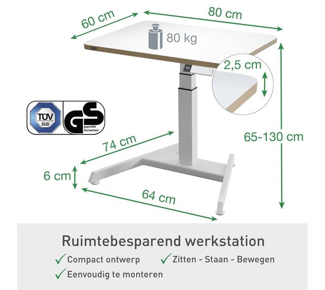 Zit-sta bureau Leitz Ergo elektrisch compact