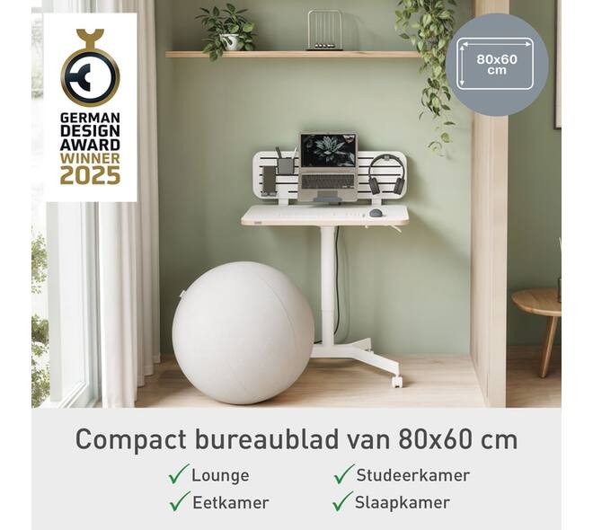 Zit-sta bureau Leitz Ergo compact wielen
