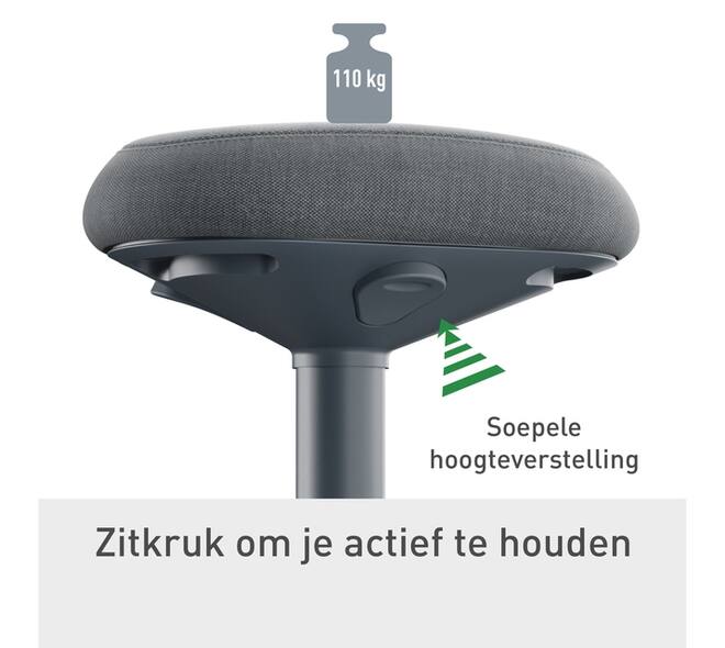 Actieve zitkruk Leitz Ergo met gasveer 47-64cm