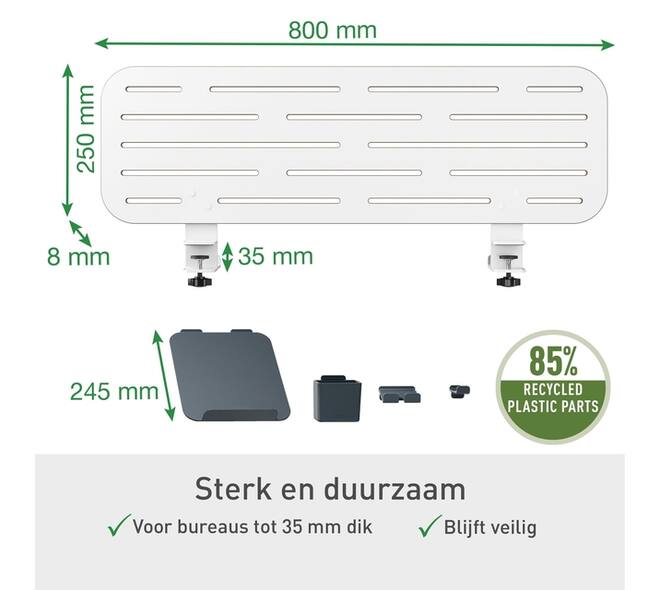 Bureau ophangbord Leitz Ergo met laptophouder