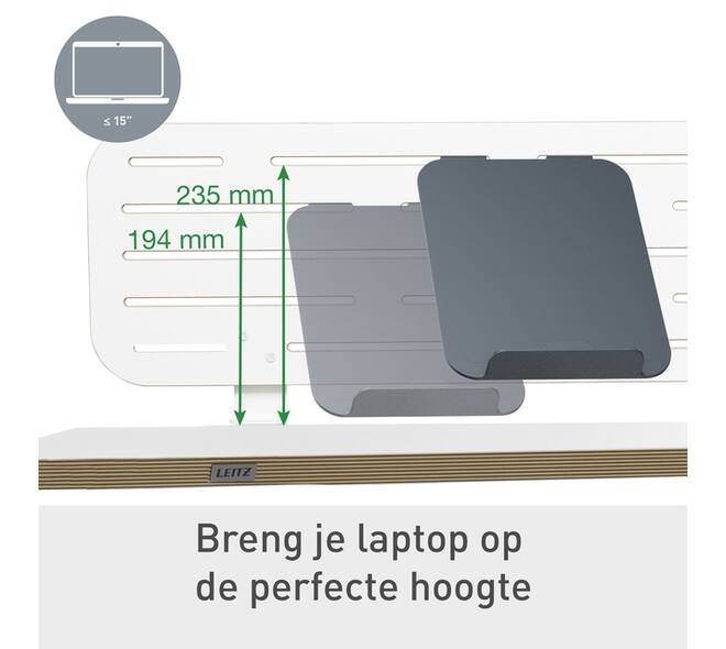 Bureau ophangbord Leitz Ergo met laptophouder