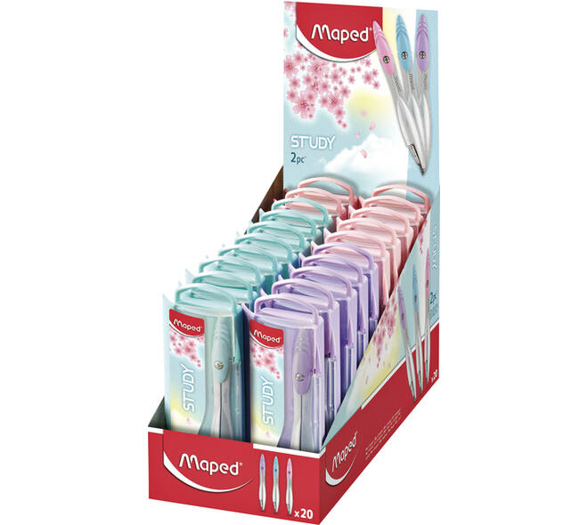Passer Maped Study 2-delig display á 20 stuks pastel assorti