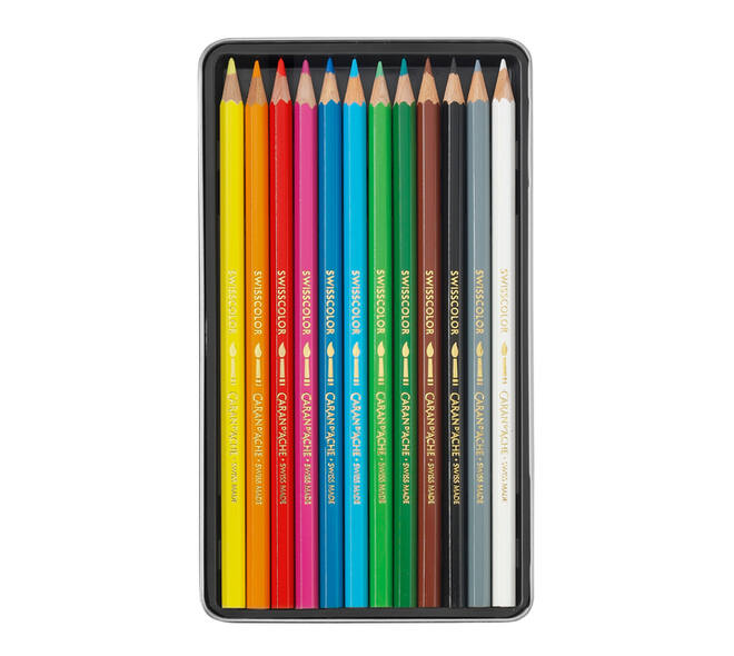 Kleurpotloden Caran d'Ache Swisscolor aquarel 12 stuks assorti
