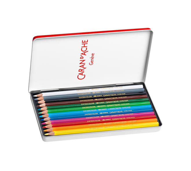 Kleurpotloden Caran d'Ache Swisscolor aquarel 12 stuks assorti