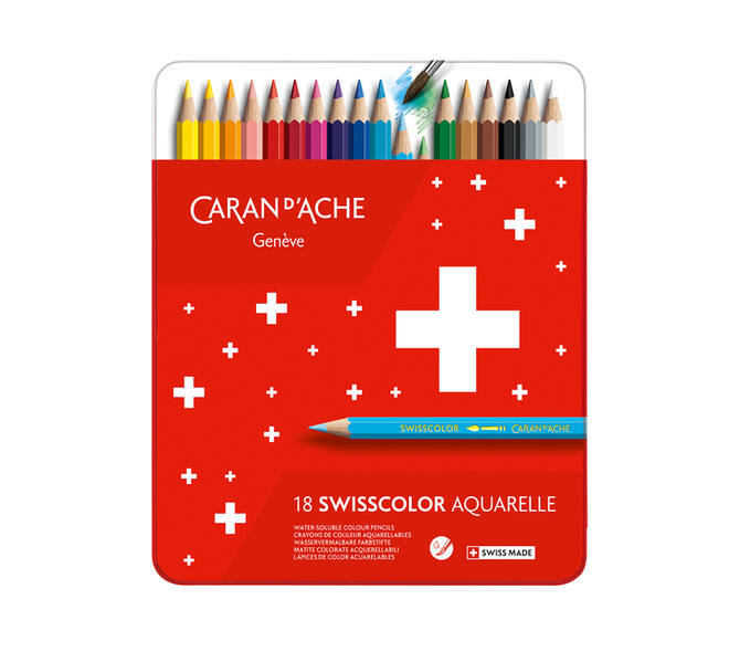Kleurpotloden Caran d'Ache Swisscolor aquarel 18 stuks assorti