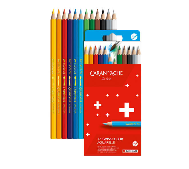 Kleurpotloden Caran D'ache aquarel doos à 12 stuks