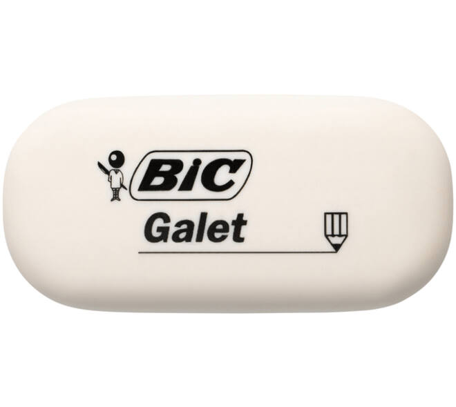 Gum Bic Galet pvc vrij zacht potlood wit blister à 3 stuks