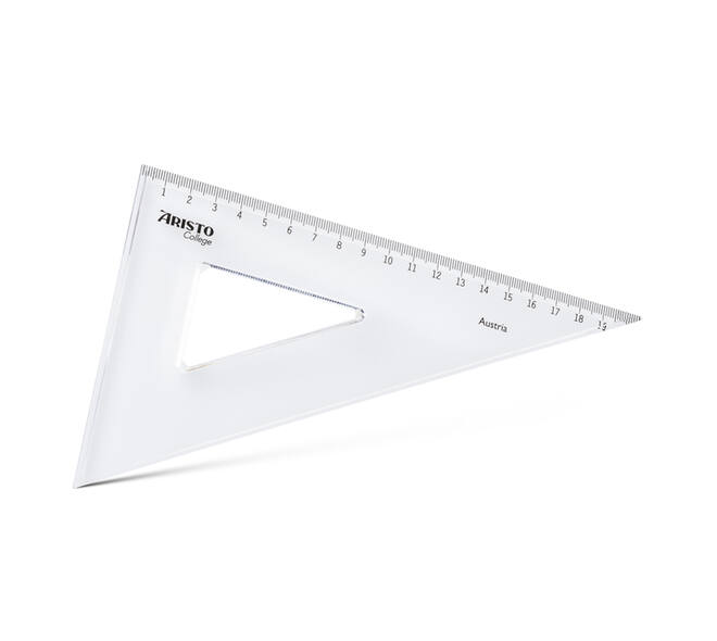 Driehoek Aristo 23620 200mm 30/60graden transparant