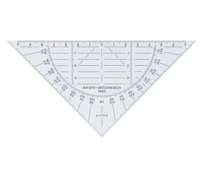 Geodriehoek Aristo 1550 160mm flexibel transparant