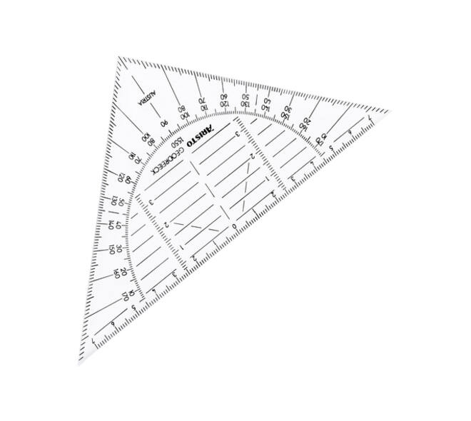 Geodriehoek Aristo 1550 160mm flexibel transparant