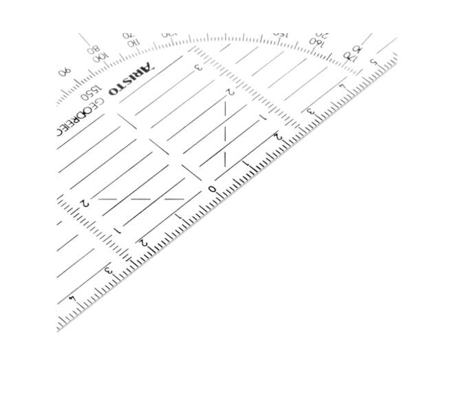 Geodriehoek Aristo 1550 160mm flexibel transparant