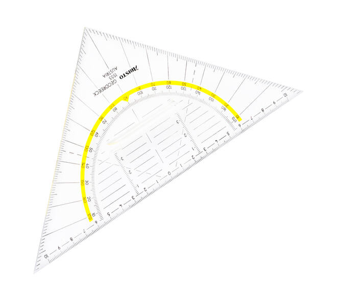 Geodriehoek Aristo 1555/2 225mm met greep transparant