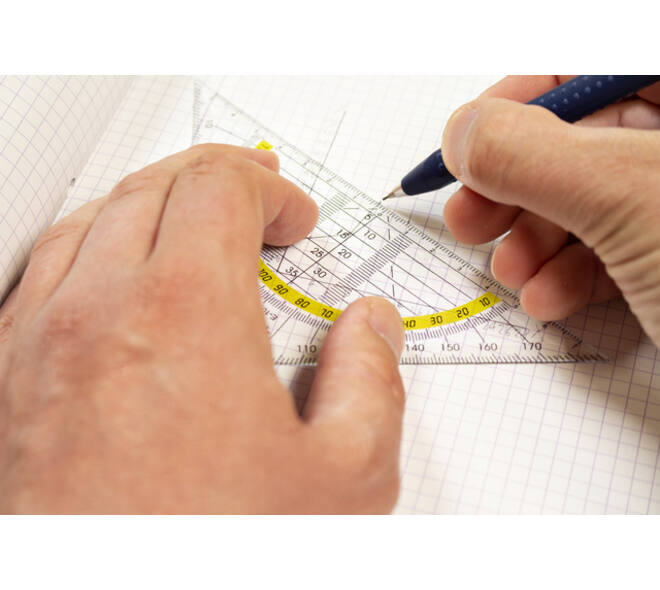 Geodriehoek Westcott 14cm transparant