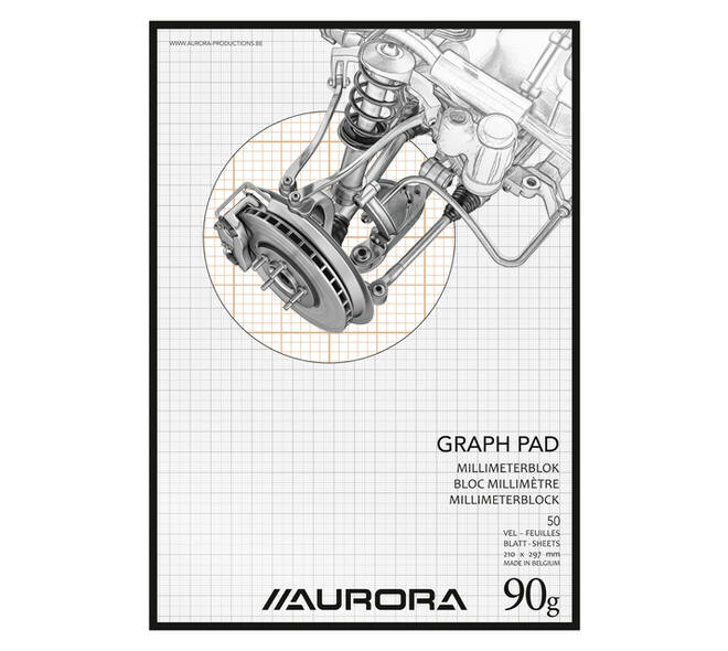 Millimeterblok Aurora A4 50 vel 90 gram bruin