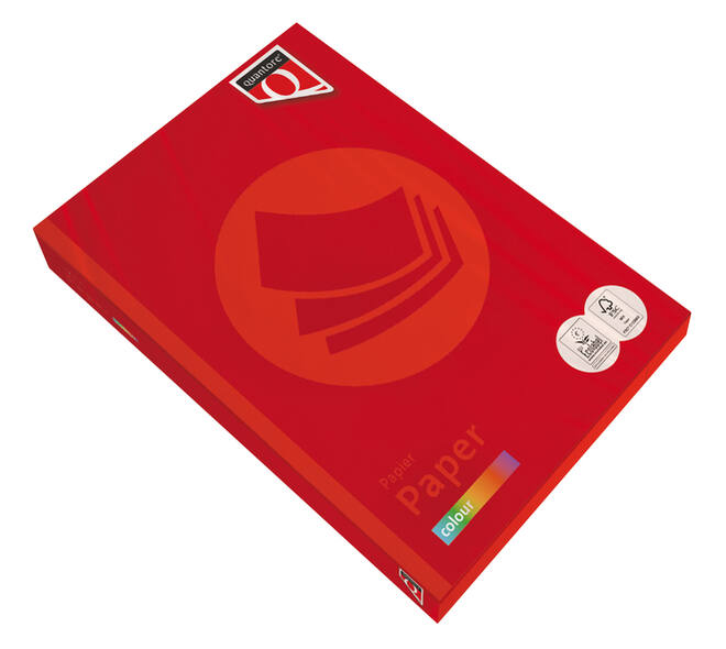 Kopieerpapier Quantore Colour A4 120gr felrood 250 vel