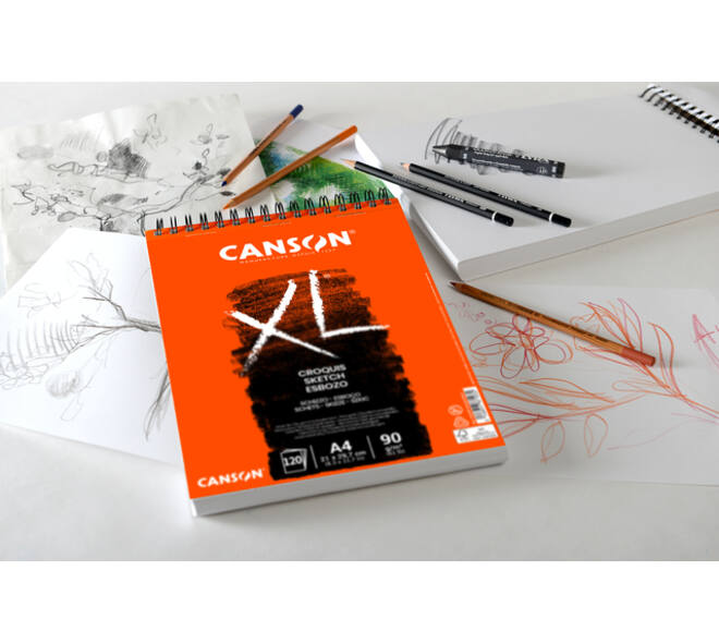 Schetspapier Canson XL Sketch 120vel 90gr A3 ivoorwit