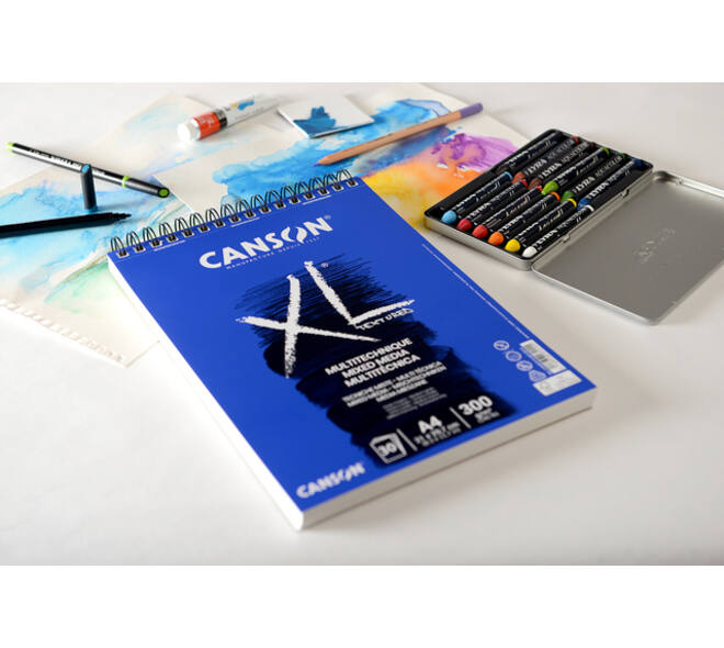 Mixed mediapapier Canson XL Textured Mixed Media 30vel 300gr A3 wit