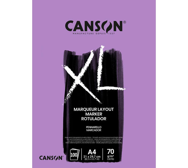 Markerpapier Canson XL Marker 100vel 70gr A4 extra wit