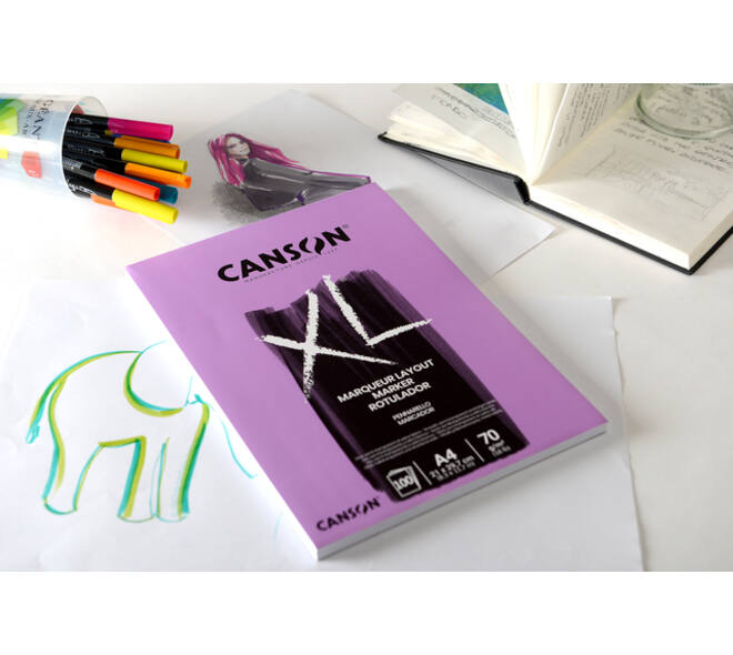 Markerpapier Canson XL Marker 100vel 70gr A3 extra wit