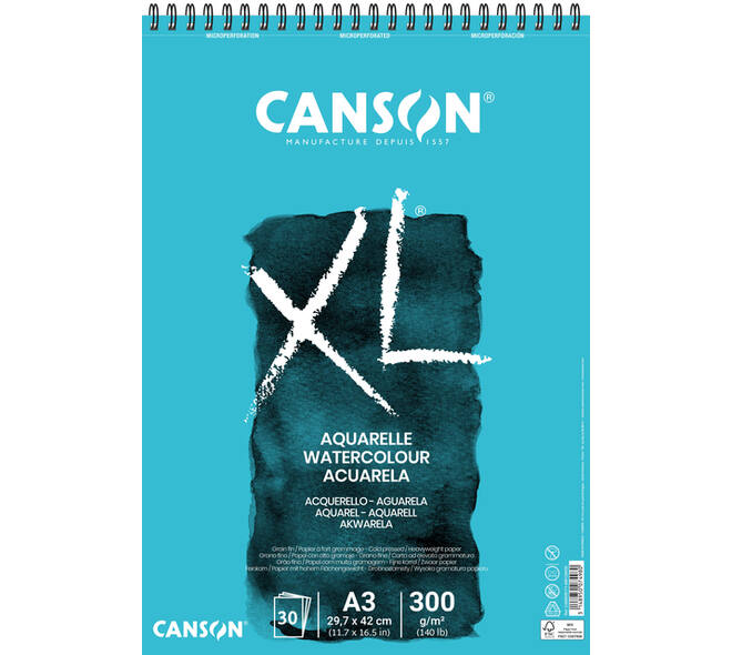 Aquarelpapier Canson XL 30vel 300gr A3 wit