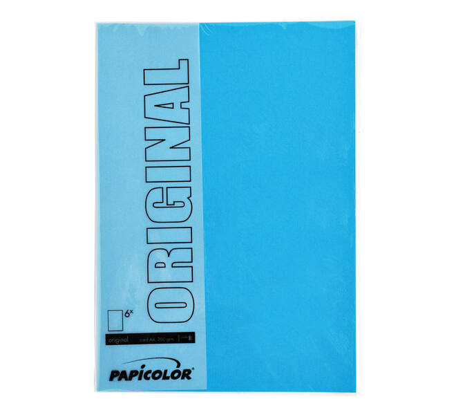 Kopieerpapier Papicolor A4 200gr 6 vel hemelsblauw